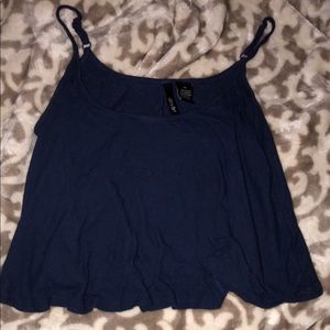Navy blue tank top crop top.